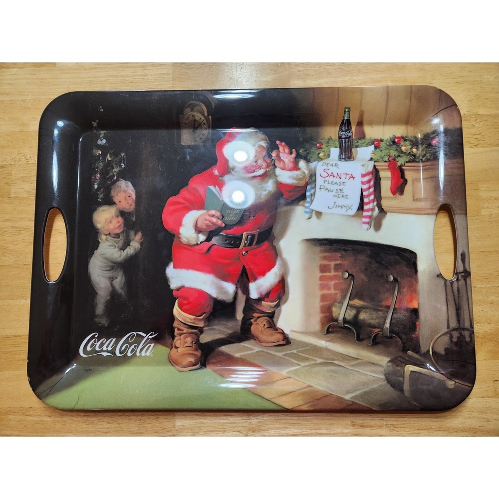 Coca Cola Santa Serving Tray Holiday Christmas Saint Nick Soda Gift